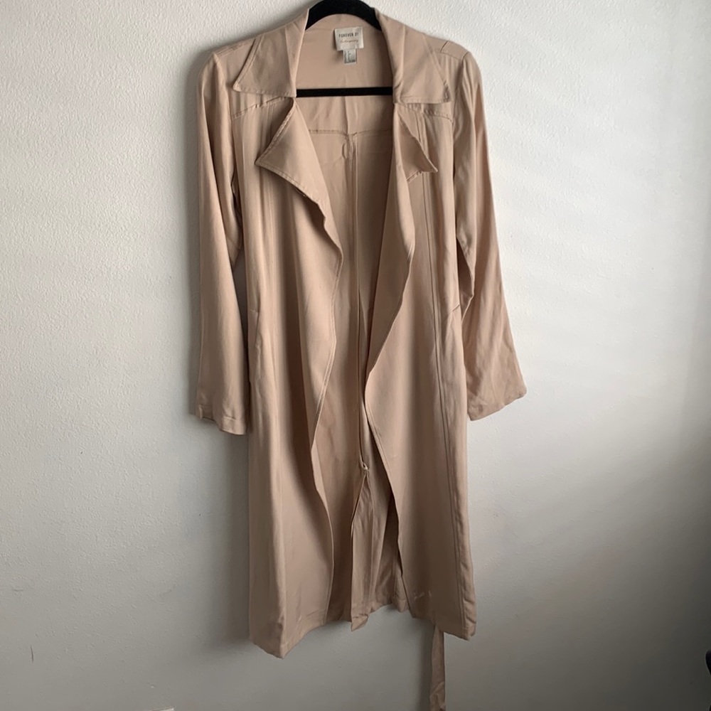 Small forever 21 long coat (4 stains as seen in pictures)